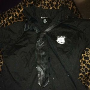 ***Hot Topic*** Necktie Button down Police shirt